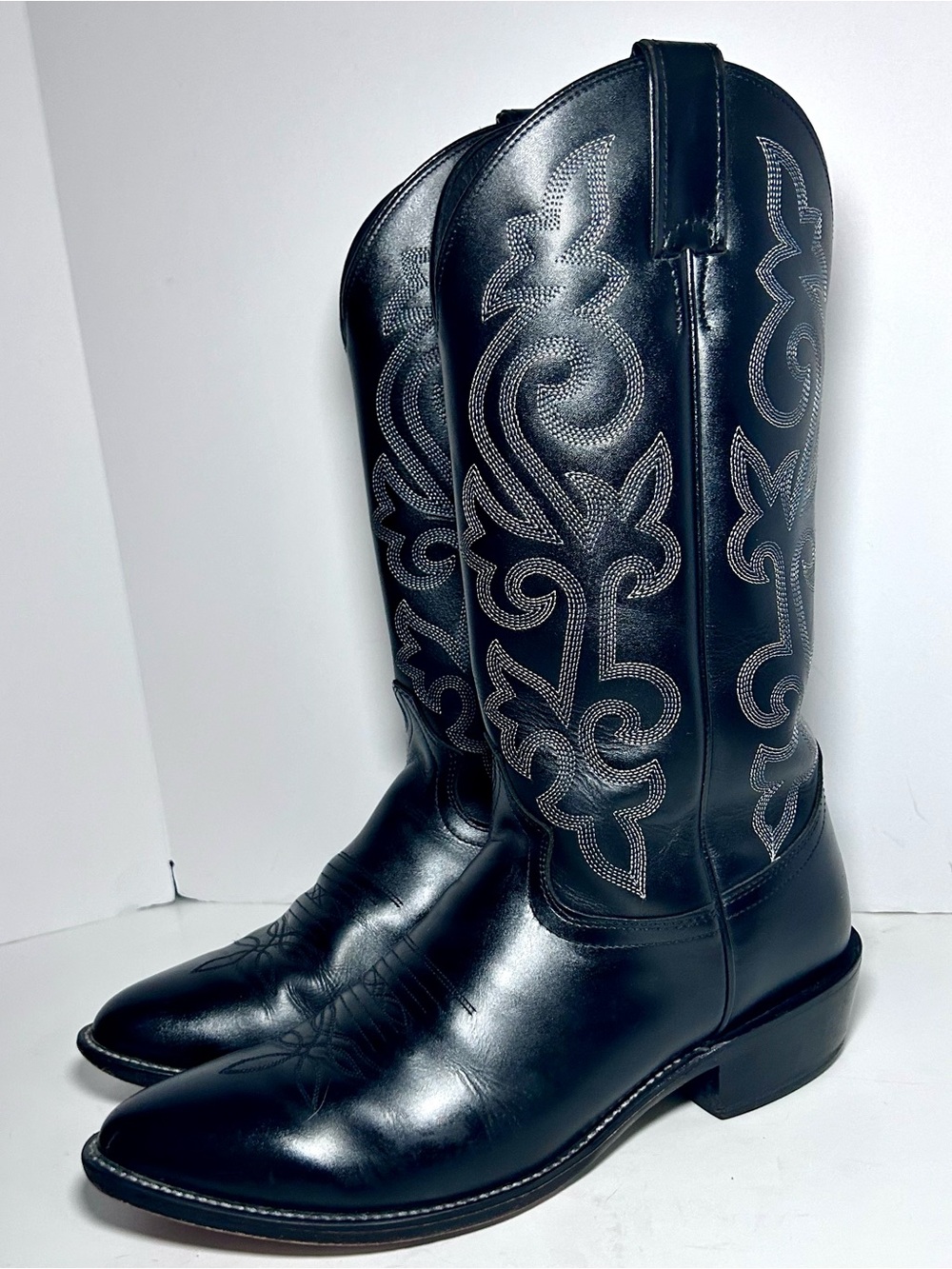 Justin Buck Boots Men’s 10D Black Leather 1409